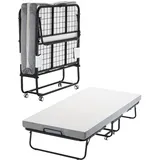 Vevor Rollbett Klappbett mit 10 cm Matratze, faltbares Einzelbett mit Memory Foam-Matratze (190 x 98 cm), 204,1 kg belastbares Gästebett für Erwachsene, Metallbett für Schlafzimmer Wohnzimmer