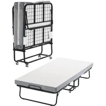 Vevor Rollbett Klappbett mit 10 cm Matratze, faltbares Einzelbett mit Memory Foam-Matratze (190 x 98 cm), 204,1 kg belastbares Gästebett für Erwachsene, Metallbett für Schlafzimmer Wohnzimmer