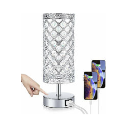 K9 Kristall Tischlampe Kristall Nachttischlampe e26 Touch Dekorative Tischlampe mit Dual USB