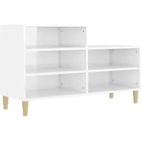 VidaXL Schuhregal Hochglanz-Weiß 102x36x60 cm Holzwerkstoff