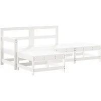 vidaXL 4-tlg. Garten-Lounge-Set Weiß Massivholz Kiefer