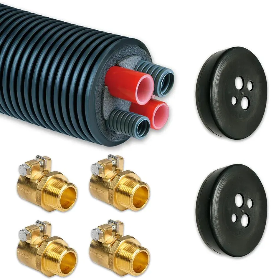 Anschlusspaket Wärmepumpenrohr für Luft-Wasser Wärmepumpen, 1-15m, Ø 125 mm, 2x 32x2,9mm, Armacell (Ausführung: 4 Meter 32x2.9 mm (DN26))