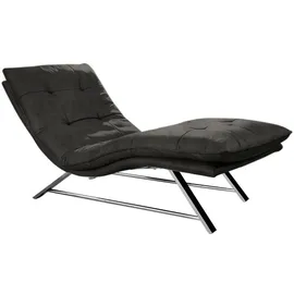 W.Schillig Relaxliege daily dreams Leder 75 x 91 x 170 cm grau mit Kissen