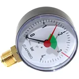 Afriso Rohrfeder-Manometer für Heizung/Sanitär - Radial, Afriso, Ø80mm, DN15 1/2''. 3bar Markierung)