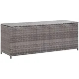 furnicato Gartenbox Garten-Auflagenbox Grau 150x50x60 cm Poly Rattan (1 St) grau