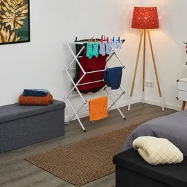 Relaxdays Wäscheständer 11 Stangen weiß