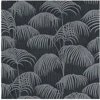 Profhome Natur Tapete Palmen 0,53 m x 10 m 5,33 m2 Schwarz/Grau 961984