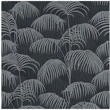 Profhome Natur Tapete Palmen 0,53 m x 10 m 5,33 m2 Schwarz/Grau 961984