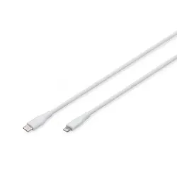 DIGITUS Lightning Silikon Anschlusskabel, USB-A - Lightning 2m, weiß