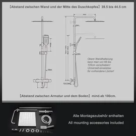 Görbach Regendusche Duschsystem Wassersparend Chrom 30x30 cm