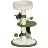 PawHut Kratzbaum Klein 64 cm Runder Katzenbaum mit Liegefläche, Spielball, Sisal-