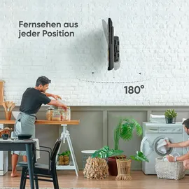 ONKRON drehbare TV-Wandhalterung für 32–65 Zoll (bis 41 kg, schwarz M4R