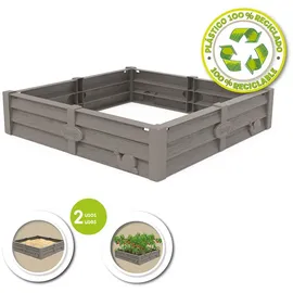 Smoby Kunststoffsandkasten Square Garden mit Dach grau