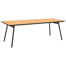 VCM Cleveland Gartentisch 90 x 220 x 74 cm Teak/schwarz