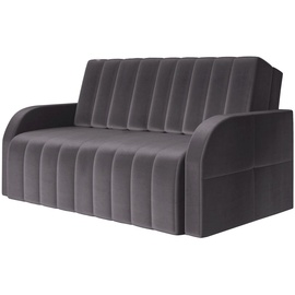 e-meubles Sofa Sessel mit Schlaffunktion Schlafsessel Gästebett Klappsofa Bettfunktion mit Bettkasten Ausziehbar Couch Sofagarnitur Salon Jugendzimmer Klein Kindersofa - MONTANA 120 (Grau - Kronos 22)