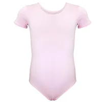 Aquarti Mädchen Kurzarm Ballettanzug Einfarbig, Farbe: Rosa, Größe: 152