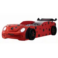 Xlmoebel Autobett Rotes Marienkäfer Autobett mit LED für das Kinderzimmer, Made in Europa rot