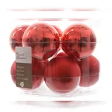 Christmas Decorations Weihnachtsbaumkugeln Glas Ø 6 cm 10 Stück weihnachtsrot matt/glänzend