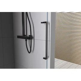 Bernstein DX906 Nischendusche mit Schiebetür 140 x 200 cm Schwarz matt 8 mm Nano Echtglas
