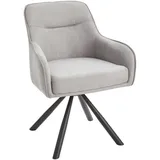 Livetastic Armlehnstuhl, Schwarz, Hellgrau, Metall, Textil, Füllung: Schaumstoff, Taschenfederkern, Drehkreuz, 61x85x61 cm, inklusive Armlehnen, Esszimmer, Stühle, Esszimmerstühle, Armlehnenstühle