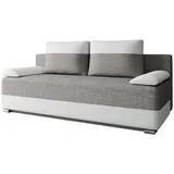 e-meubles Schlafsofa Grau, Weiß, Holz, 200x90x96 cm, Wohnzimmer Sofas – Couches, Schlafsofas