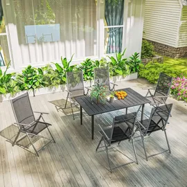 Outsunny Gartentisch 150 x 90 x 73 cm Schwarz