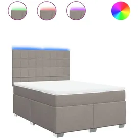 vidaXL Boxspringbett mit Matratze Taupe 140x200 cm Stoff