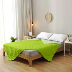 wometo Microfaser Sommer Steppbett 135x200 grün & hellgrün / OEKO-TEX / kochfest 95° / Leichtsteppbett für heiße Tage / ohne Bezug verwendbar