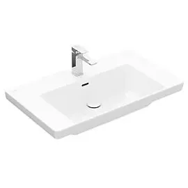 Villeroy & Boch Subway 3.0 Schrankwaschtisch 800 x 470 mm, 1 Hahnloch, mit Überlauf Weiß Alpin CeramicPlus