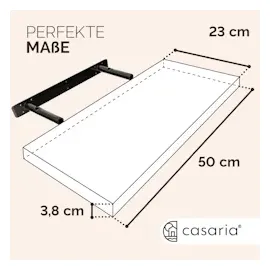 CASARIA Wandregal 50 x 3,8 x 23 cm Grau