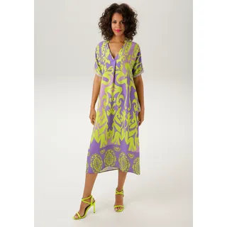 Aniston CASUAL Blusenkleid, mit graphischem Druck und Bordüre am Saum, bunt