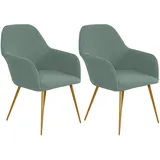 CLGTY Stuhlhussen Mit Armlehne 2er Set, Kariert Stretch Hussen Für Stühle Modern Stuhlhussen Mit Armlehnen Abnehmbare Waschbarer Für Esszimmer Büro-grün-2 Stück