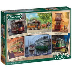 Falcon Puzzle Falcon 11367 Vintage Trams 1000 Teile Puzzle, 1000 Puzzleteile bunt