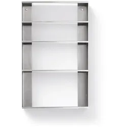 Wandregal Taper Case Form and Refine Edelstahl gebürstet silber, Designer Herman Studio, 65.5x40x9 cm