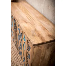 Home Affaire Sideboard HOME AFFAIRE "Layer", bunt (braun, blau), B:185cm H:77cm T:47cm, Sideboards, Sideboard, Kommode mit 4 dekorativen Türen, Breite 177 cm