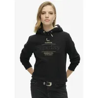 Superdry Luxe Metallic Logo Kapuzenpullover Black L