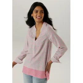 Aniston SELECTED Longbluse mit Rankenmusterung und Bordürendruck bunt/Grün 42