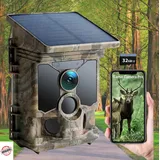 CEYOMUR Solar Wildkamera 4K 30fps 40MP Wildkamera WLAN Bluetooth 120° Erfassungs