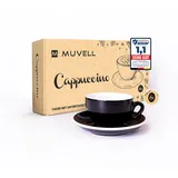 muvell Cappuccinotasse 0,2 l Schwarz 6 St.