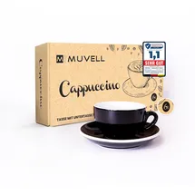 muvell Cappuccinotasse 0,2 l Schwarz 6 St.