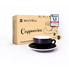 muvell Cappuccinotasse 0,2 l Schwarz 6 St.