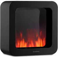 KAMINIO Elektrischer Tischkamin MIA XL - Dekoratives Elektro-Tischfeuer mit 3D-Flammeneffekt, ausdauerndem Akku für portable Nutzung  - Schwarz