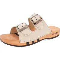 woody Damen Maxima Clog Pantolette, Creme, 36 EU