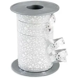 PATTBERG PRÄSENT Geschenkband Glitter Star mattglänzend silber 10,0 mm x 100,0 m