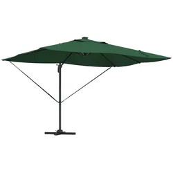 vidaXL Freischwingender Roma Parasol mit LEDs Grün 352x251x265 cm Aluminium