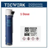 TECWERK 1K Industrie Profi Montageschaum 750ml -ergibt bis zu 37 Liter PU Schaum