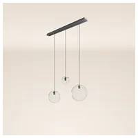 S.luce Pendelleuchte Orb Esstisch-Hängelampe 3-flammig 120cm Ø 20/30/40 Klar