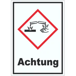 Aufkleber Ätzende Wirkung Achtung Ätzwirkung A8 (52x74mm)