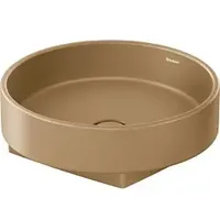 Duravit Balcoon Aufsatz-Waschtisch 240945AM79 45x45cm, ohne Hahnloch, Überlauf, Clay
