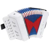 QUARKZMAN Knopfakkordeon 10 Tasten Ziehharmonika Mini Musikinstrument Geschenke für Erwachsene Anfänger Bildung, Weiß